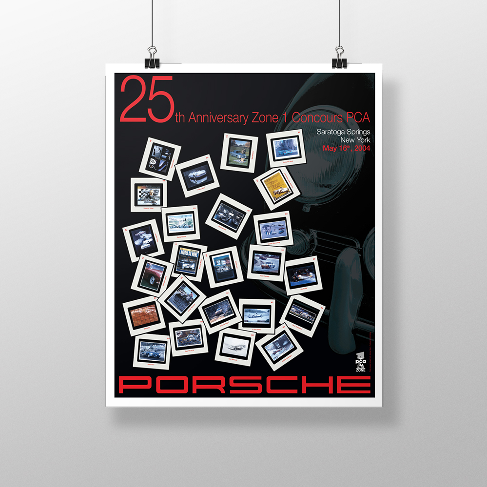 Poster Design Porsche PCA saratoga springs New York Zone 1 Concourse anniversary