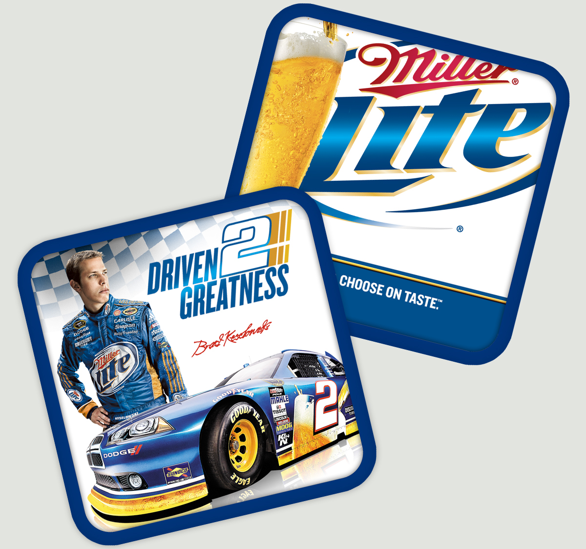 Adobe Portfolio shopper marketing miller lite NASCAR Brad Keselowski pos pop on-premise graphic design  art direction  Racing