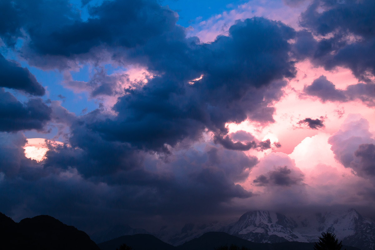 mountain french alpes  colors sunset clouds SKY