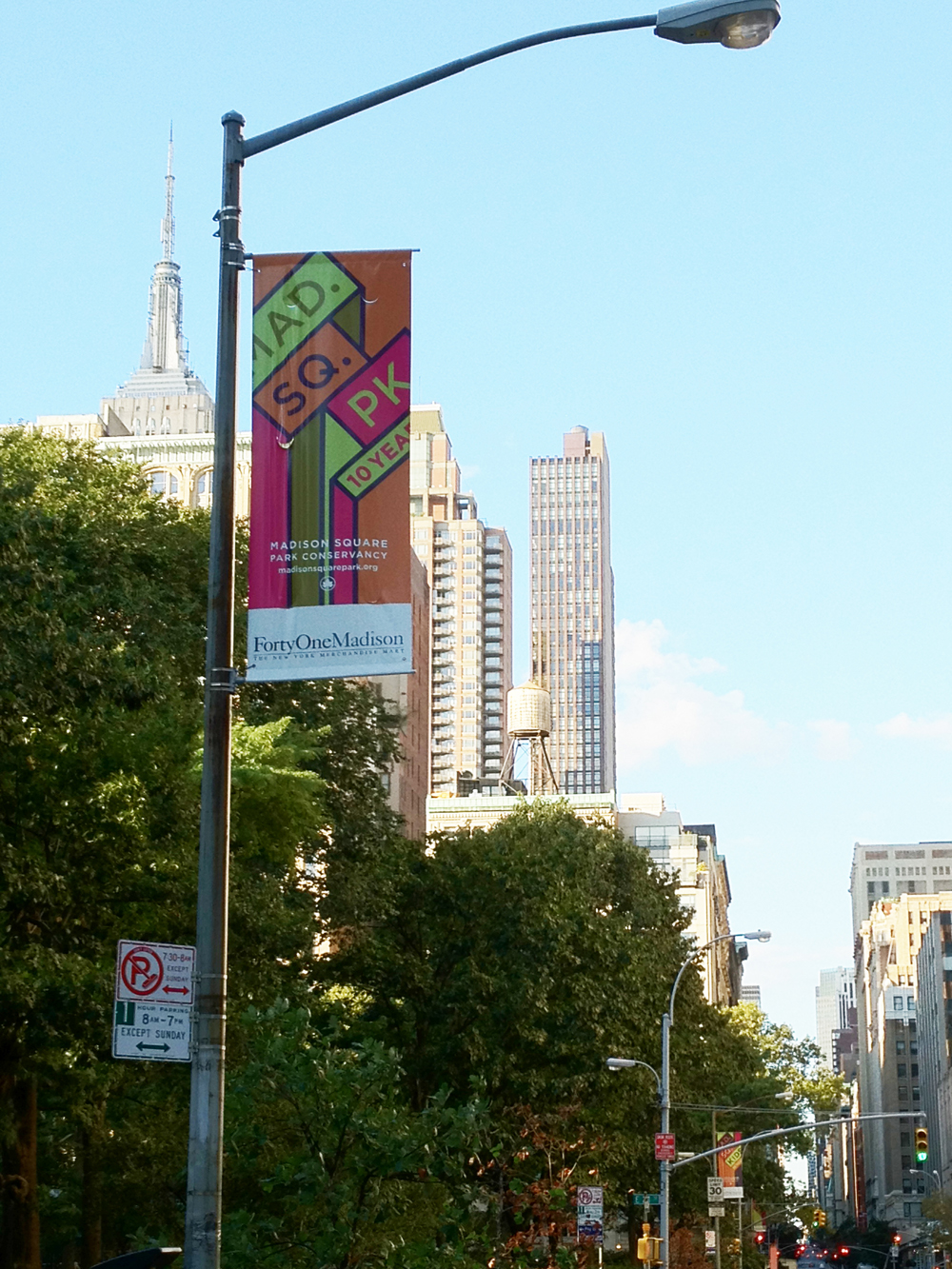 Pentagram MSQ Madison Square Park Fall banner paula scher identity