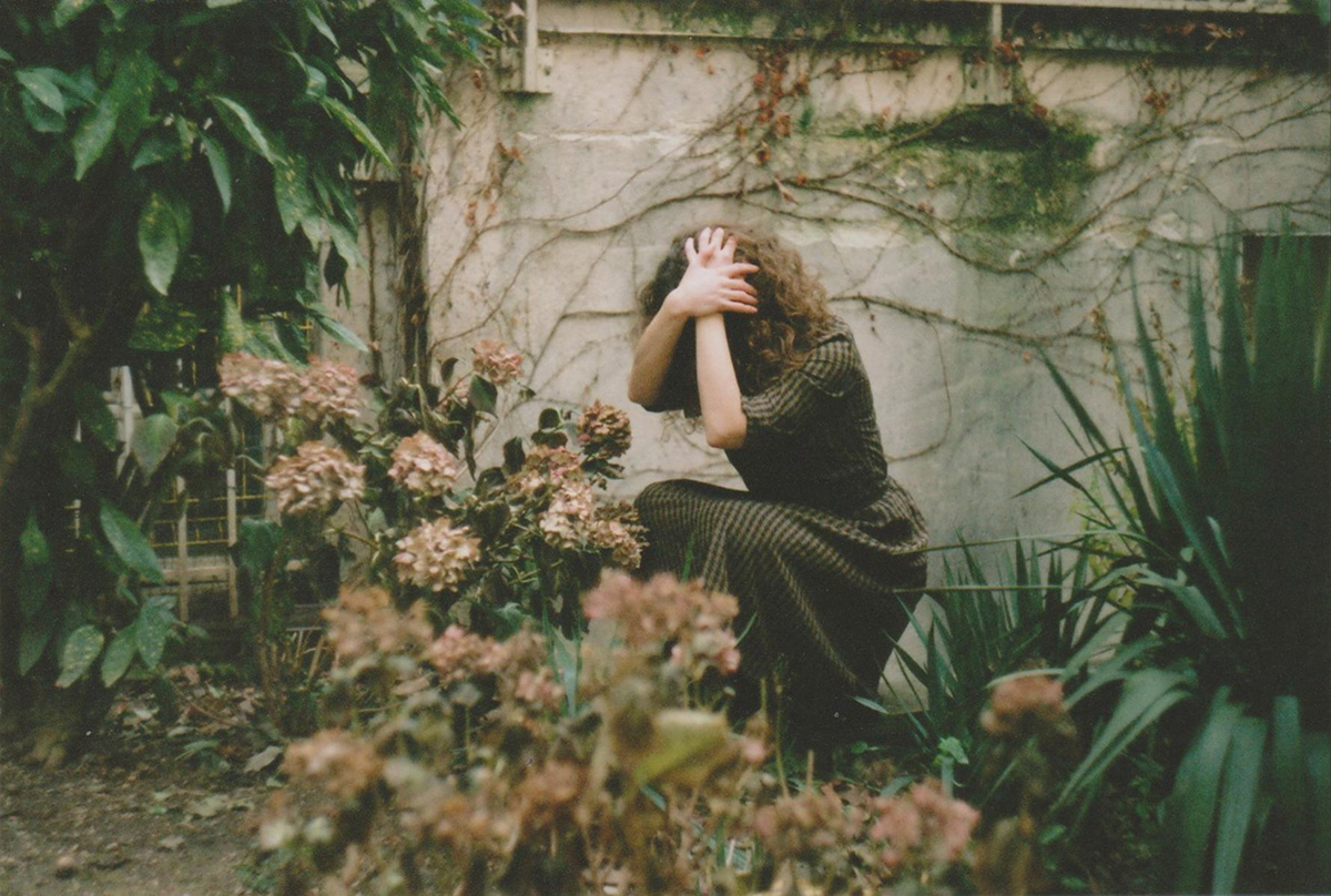 girl garden winter nostalgia analog 35mm