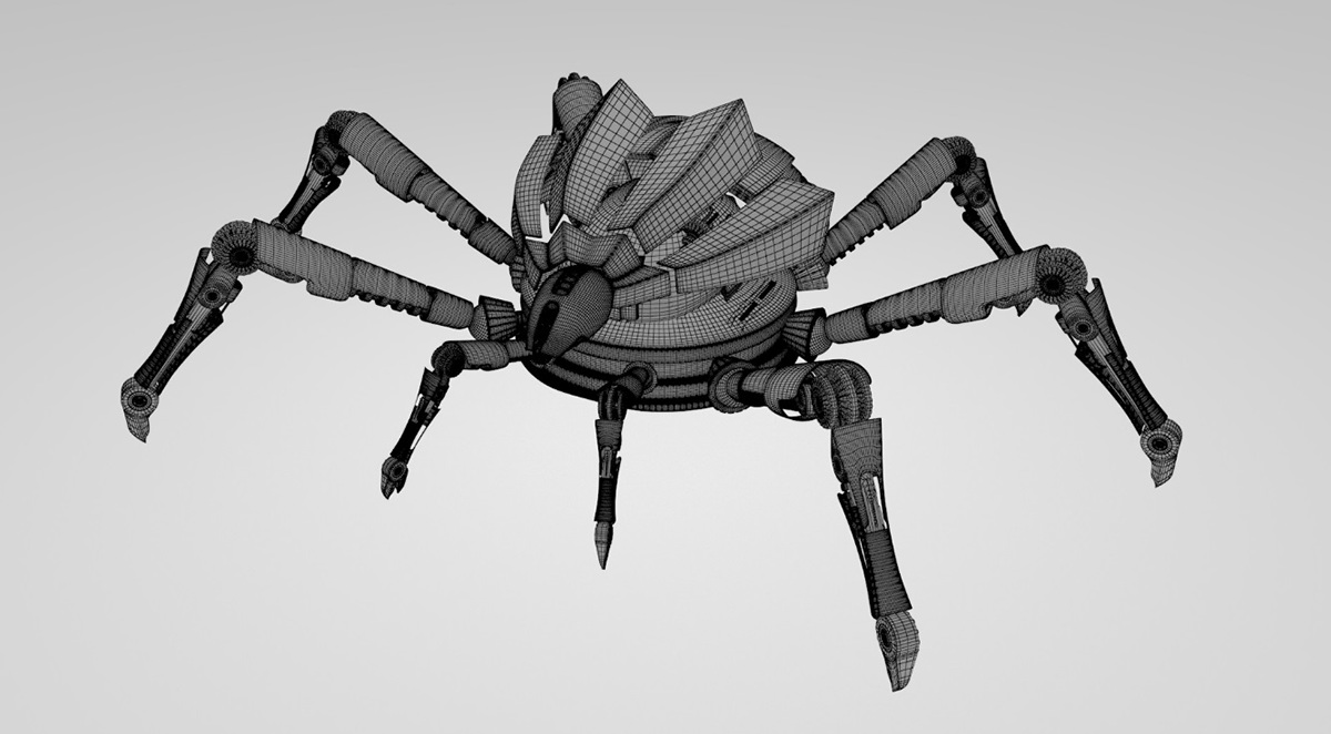Robot spider bot warrior mecha mechanical droid machine sci-fi electronic fantasy