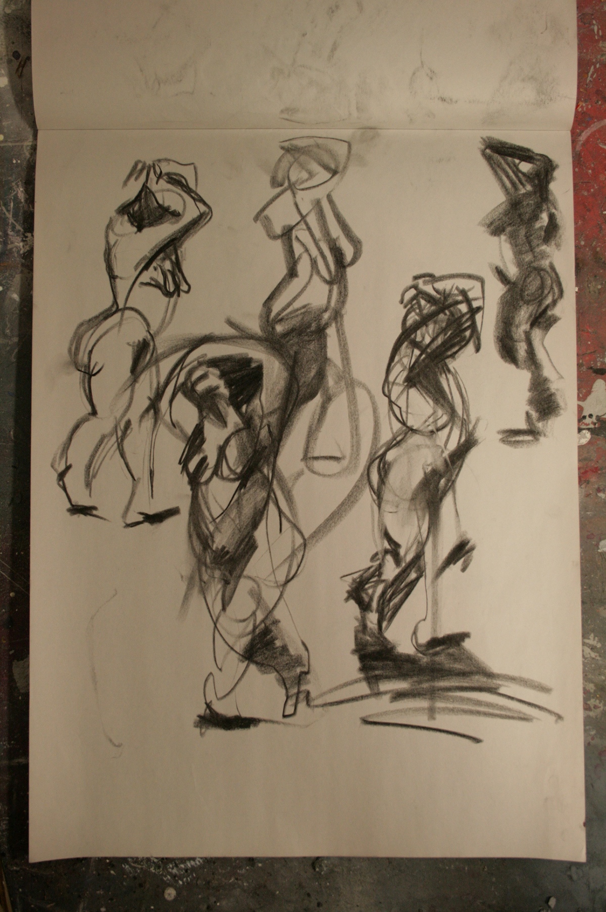 body figure  gesture  nude  MODEL  study  sketch  charcoal  newsprint  Gestural  movement  poses