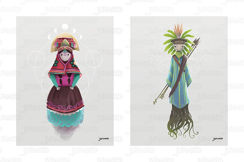 color graphic design characters illustrations peru culture Style masks child