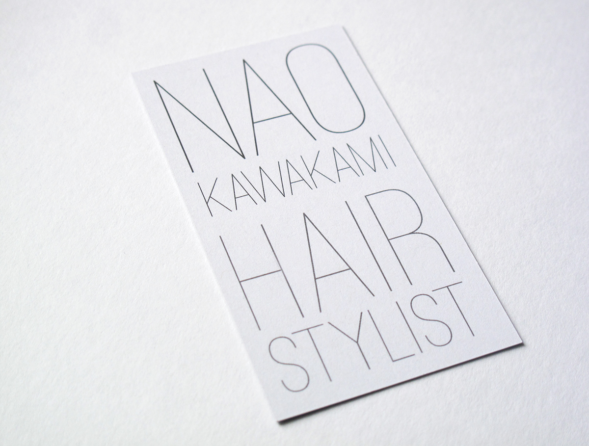 Business Cards hair stylist hairdresser design Nao Kawakami hair stylist Style styling  off-set litho