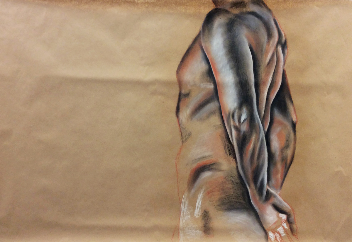 drawings conte charcoal figures