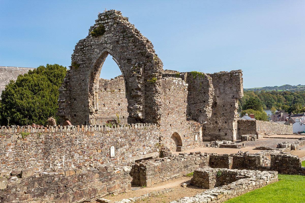 St Dogmaels Abbey in South West Wales :  The Nave and West Wing