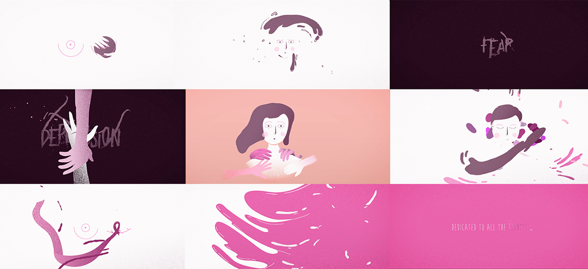 animation  motiongraphics Celanimation breastcancer woman ilustration design