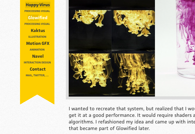 Website berlin yellow zigzag scroll Web safari