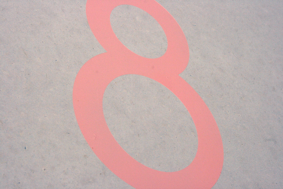 Signage pink building typography  