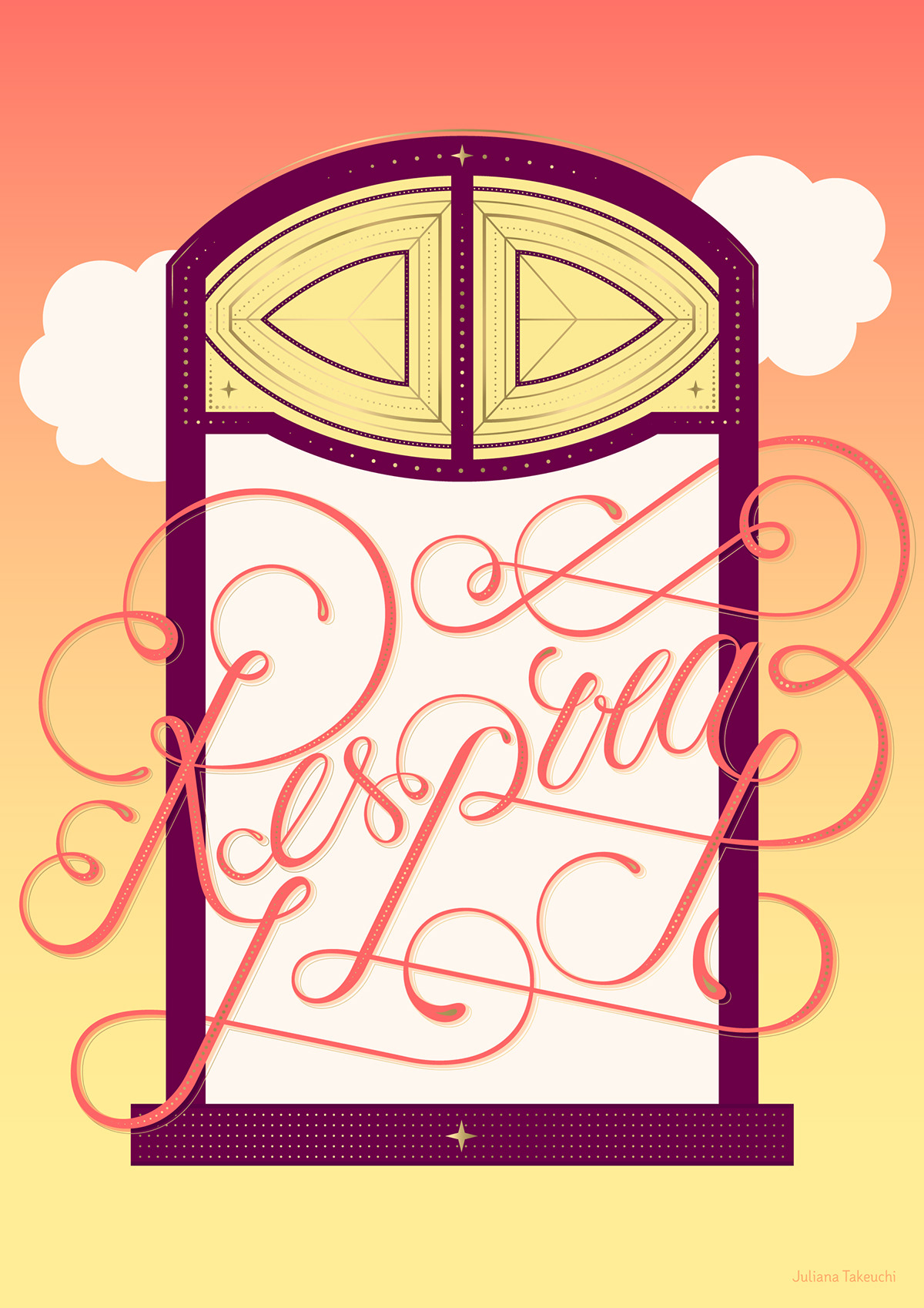 caligraphy curves details gold ILLUSTRATION  lettering ornamental premium typography   Window