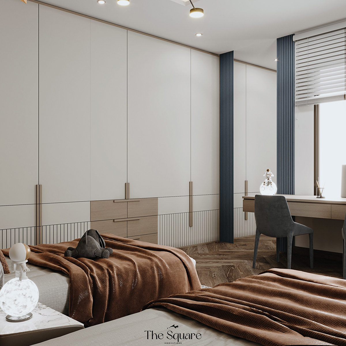 3D architecture visualization interior design  archviz modern decor kidsroom Boy Bedroom