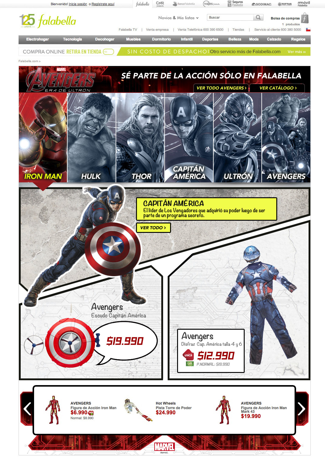Avengers toys landingpage avengersmovie Retail Ecommerce