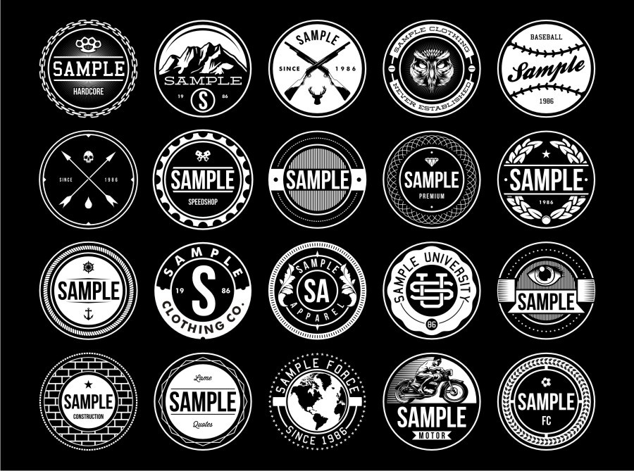 vector ornament vintage badge emblem crest Label insignia templates logo vector pack 