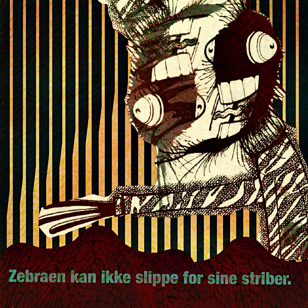 zebra letterpress red black Beautiful print simple manifesto modern poster