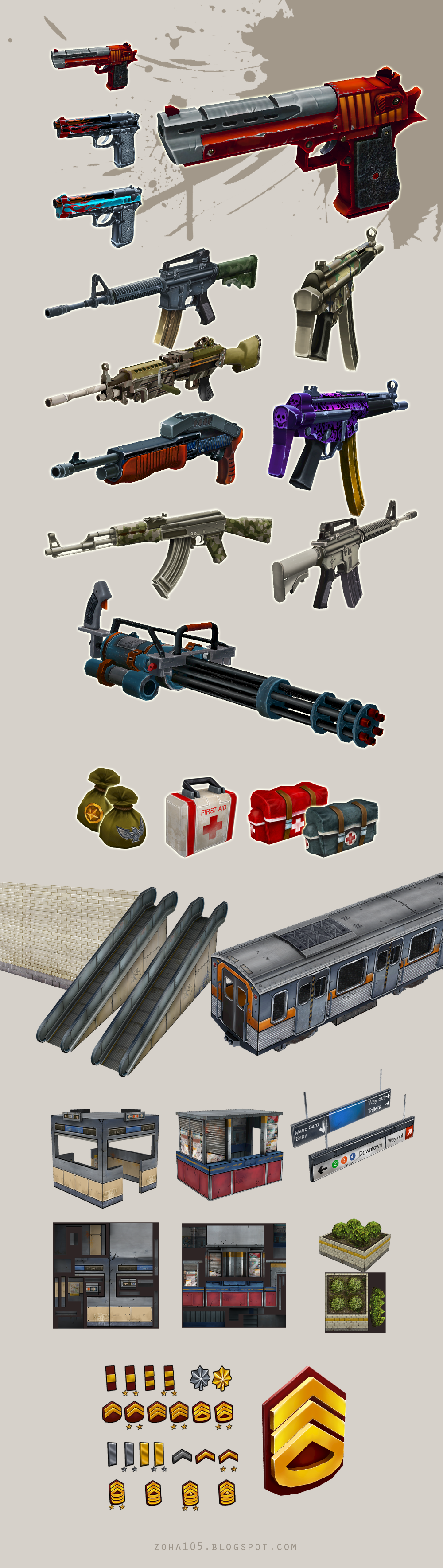 Gun major ak 47 hk mp5 Desert Eagle Minigun textures spas Shooter