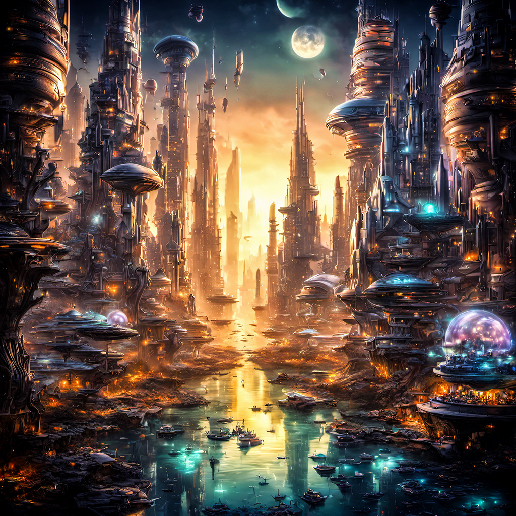 fantasy Digital Art  concept Alien City
