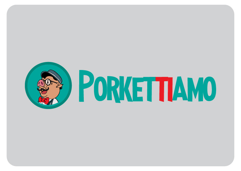 logo Food  pork italian Porchetta maiale Cibo porkettiamo Hipster cartoon