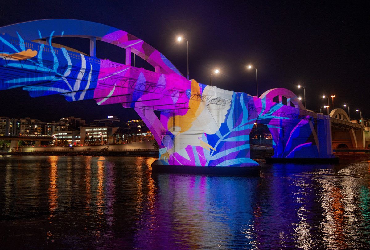 Brisbane william jolly bridge bridge projection projection mapping owl plants