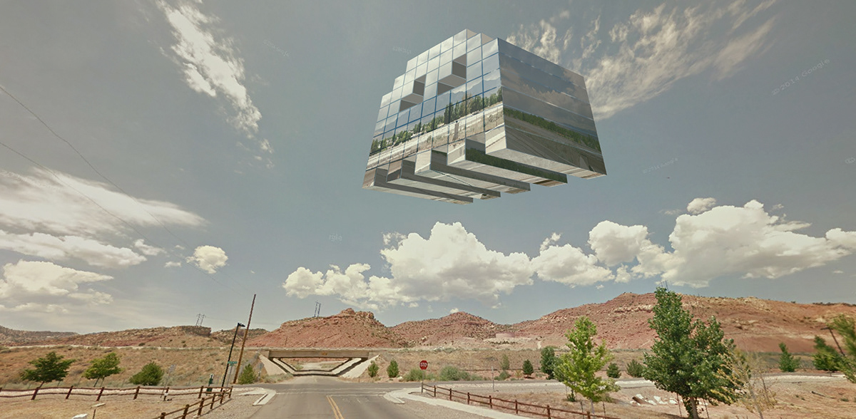 Space Invaders google street view truck driver Pixelmator usa Photo Manipulation  NY la boston dallas Colorado