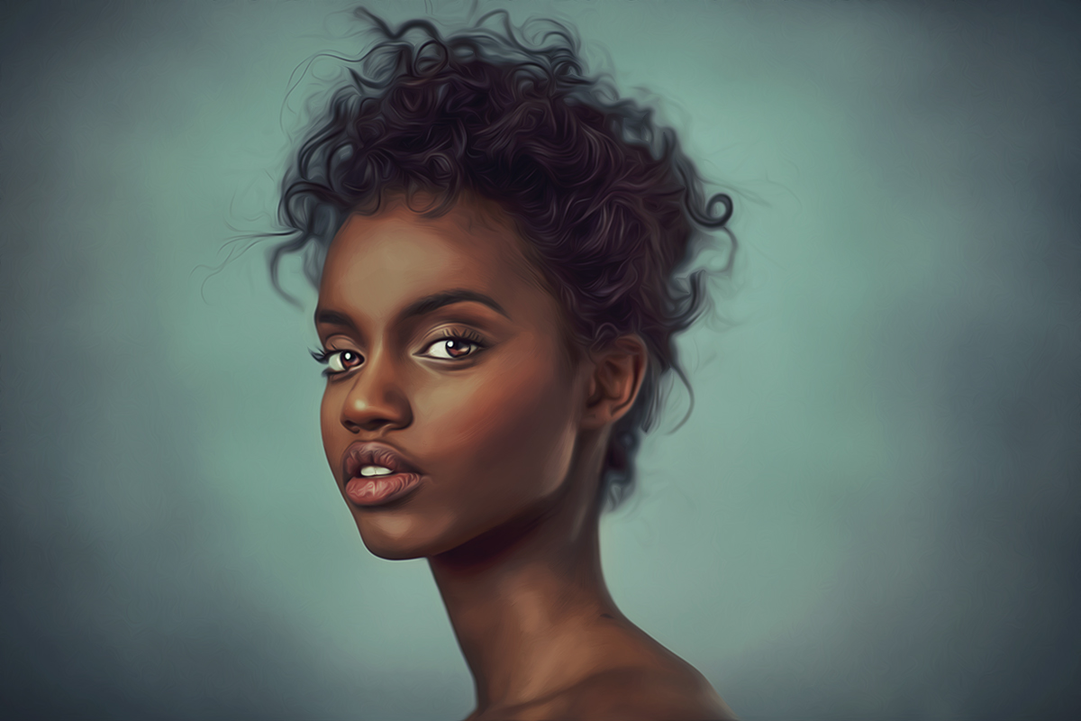 bloom portrait black woman melanin art digital portrait Love