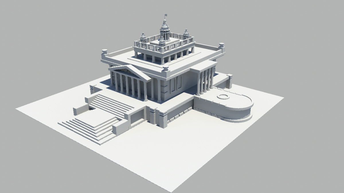 3D design construction temple tridimensiona creation designer