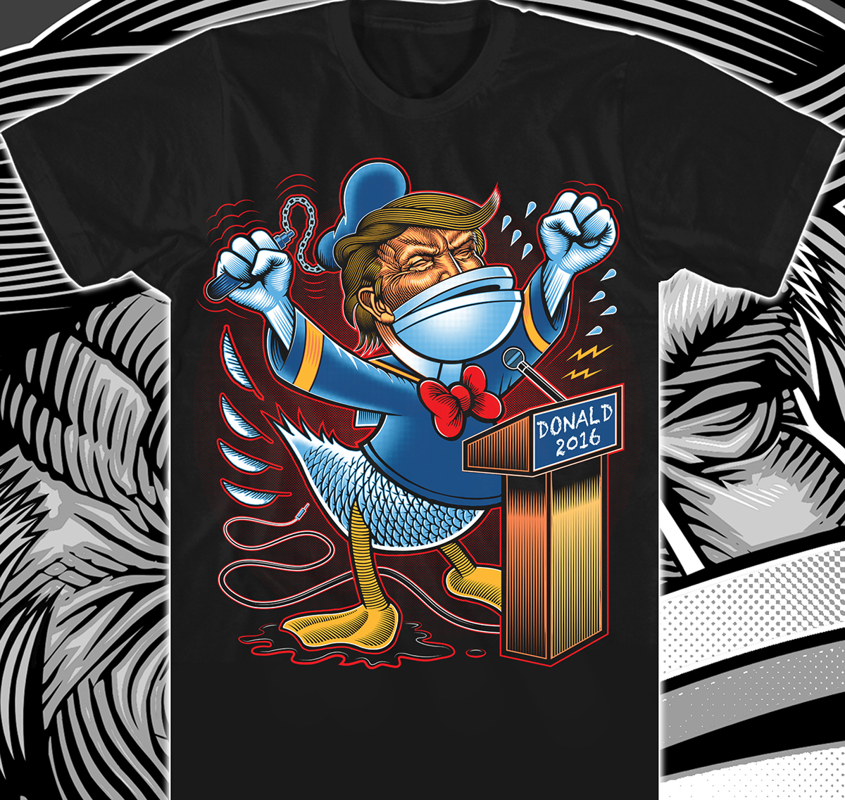donald Donald Trump Trump donald duck Parody political shirt vector