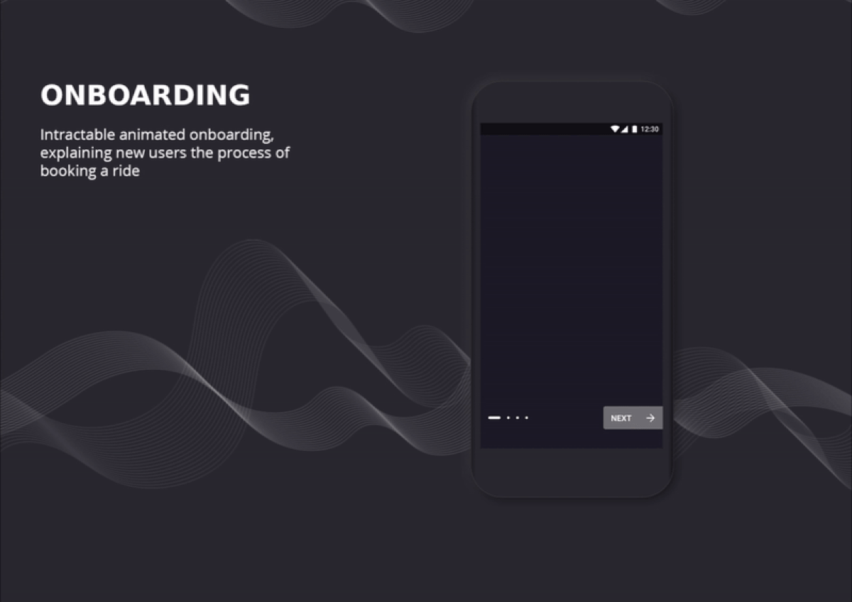 android cycle renting dark theme Interaction design  interface design material design onboarding animation UI