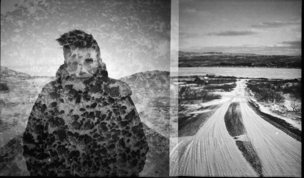 black and white toy camera experiment game Nature people Young iceland Island winter