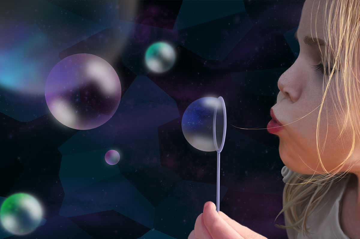 ILLUSTRATION  digital painting   photorealistic girl soap bubbles