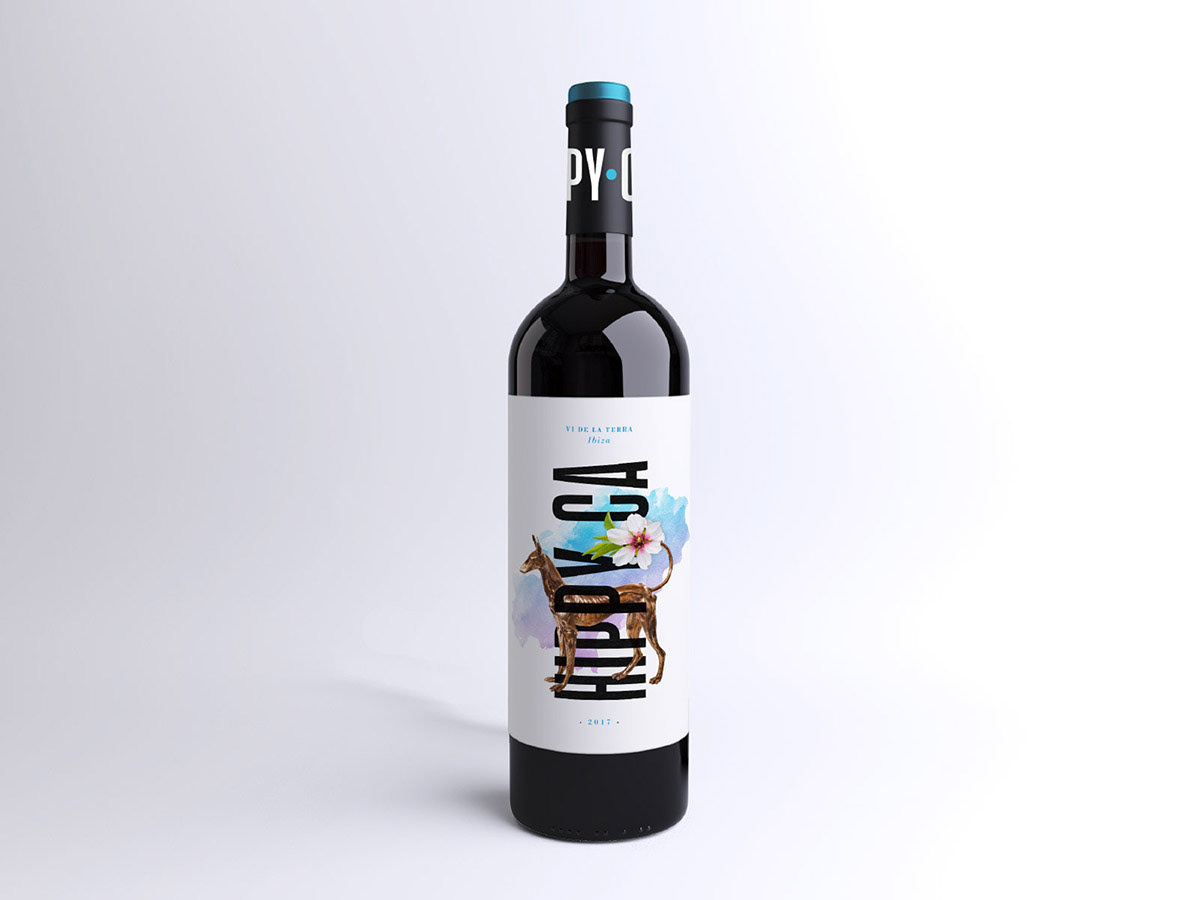 wine Label ibiza podenco tradition California Island flower winery Packaging