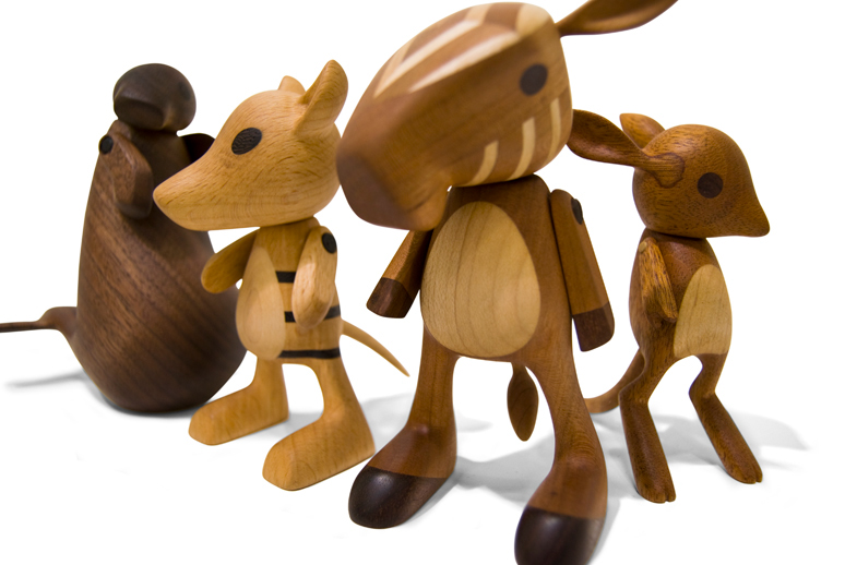 extinct toys animals wood handmade