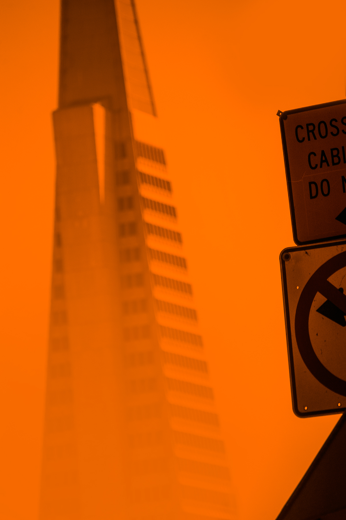 Dystopia rasoulipour sanfrancisco California statue gloomy dark fog photochemical smog yellow orange poster logo freedownload