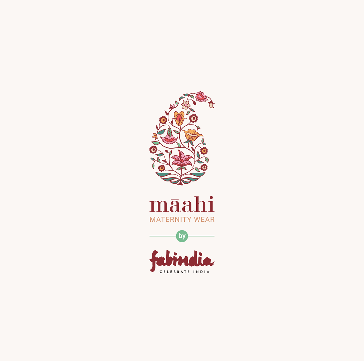 logo design graphic design  textile FABINDIA India indiantextile paisley motif booti