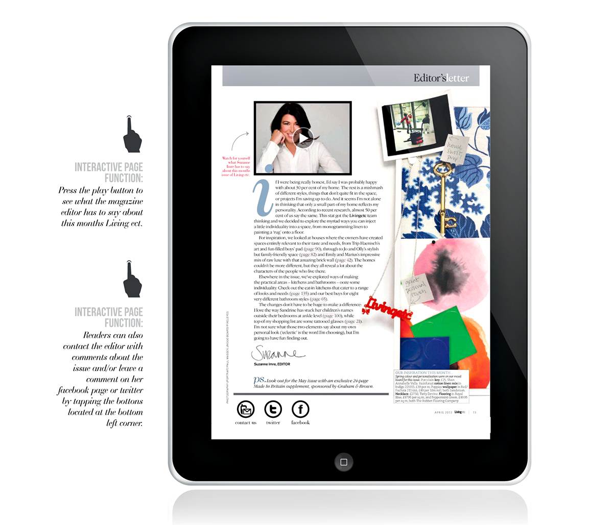 user interface Interface design user iPad magazine app application news stand