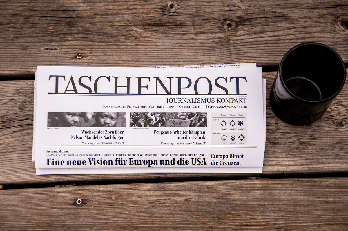 newspaper infographic graphic print Taschenpost Zeitung
