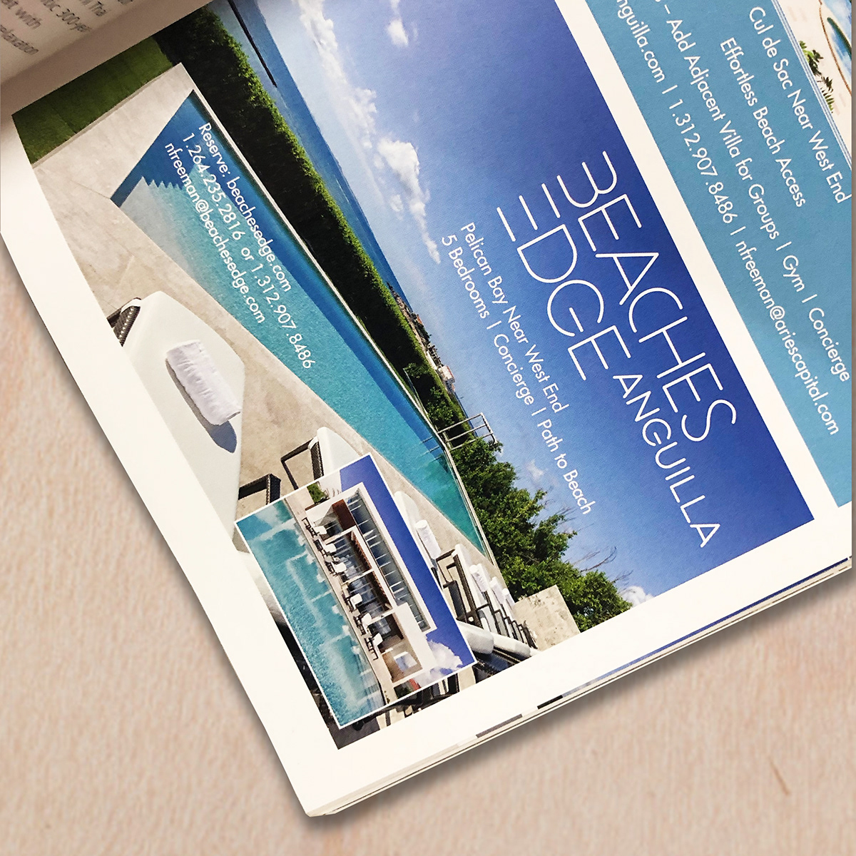 ad graphic design  Villa magazine Travel vacation branding  ad design Advertising 