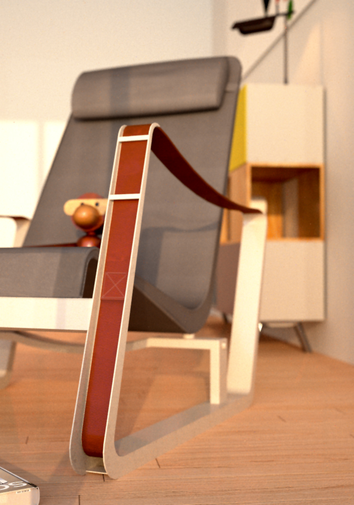 cité Jean Prouvé armchair Interior Visualization rendering