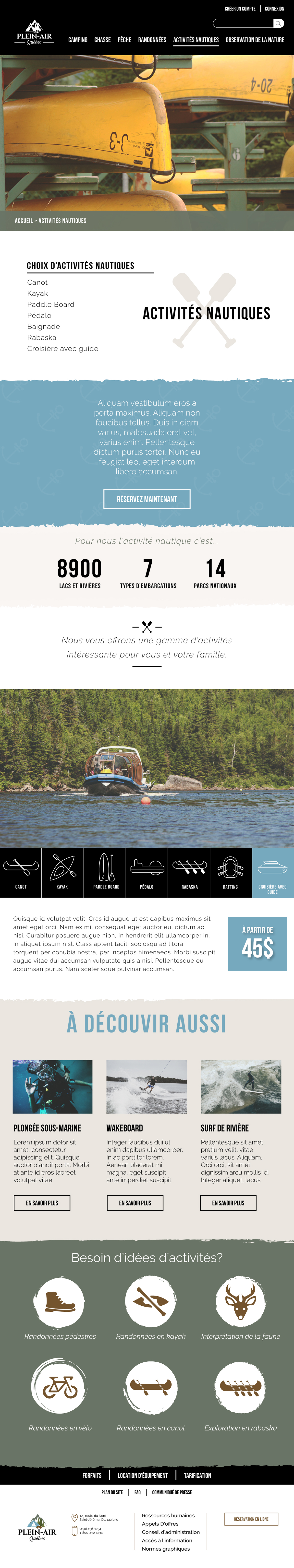 parks Park Outdoor Web Design  design canoe kayak hiking