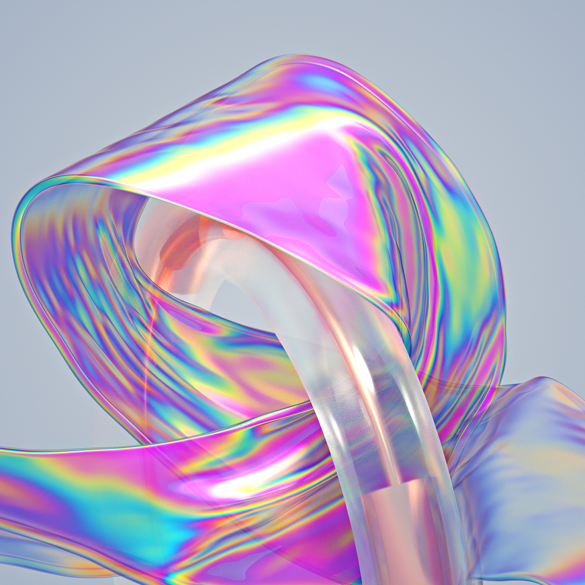 machineast translucent iridescent rainbow colors spectrum vibrant cloth 3D cloth 3d art pearl cold