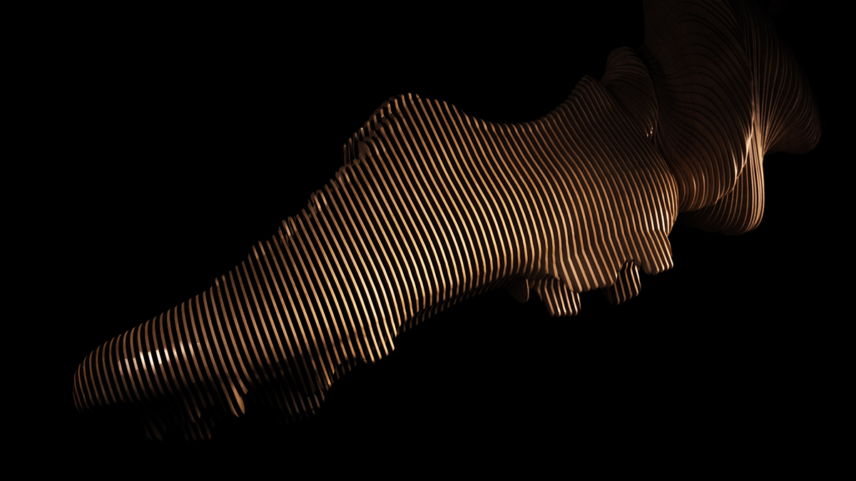Nike exploration visual abstract Contour Bolder Creative shoe sports 3D evolution particles