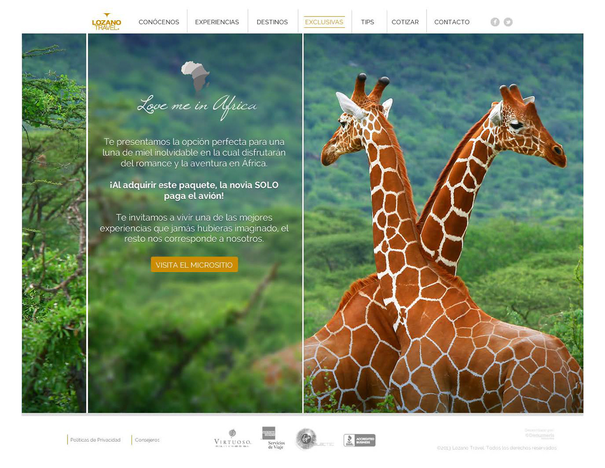 lozano LOZANO TRAVEL travel agency Travel luxury Web design diseño desarrollo programación africa indonesia