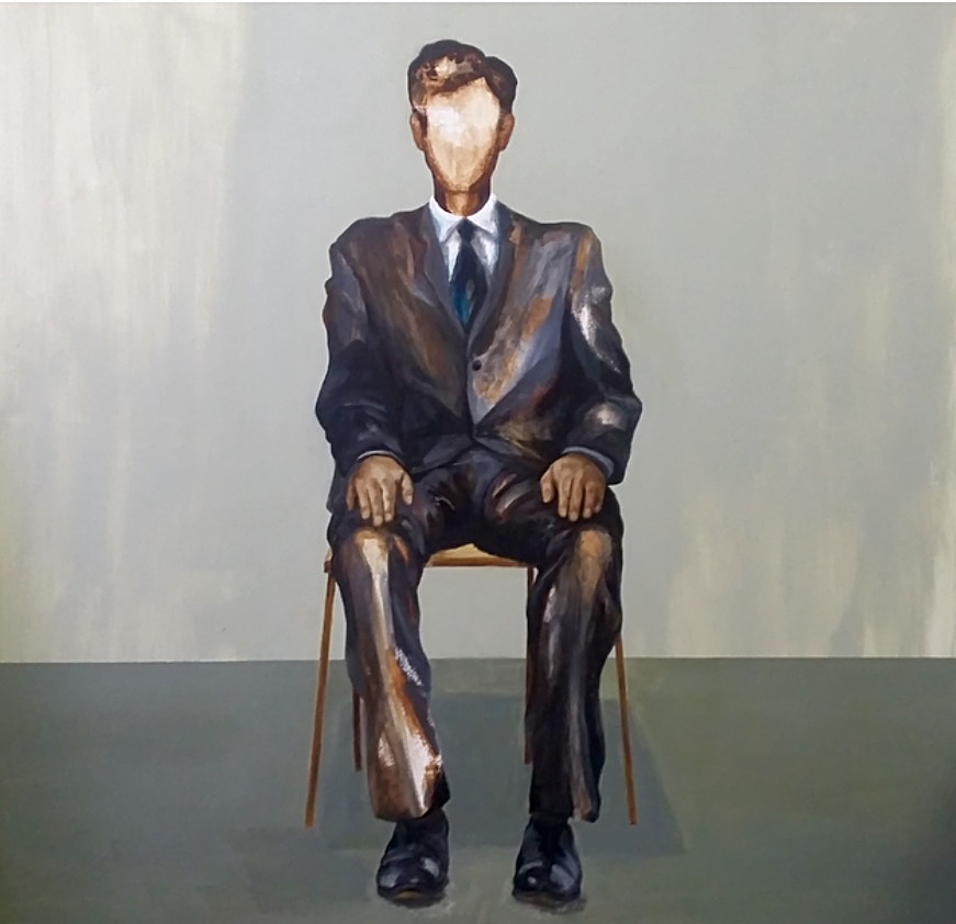 acrylic painting portrait man suit boy good boy
