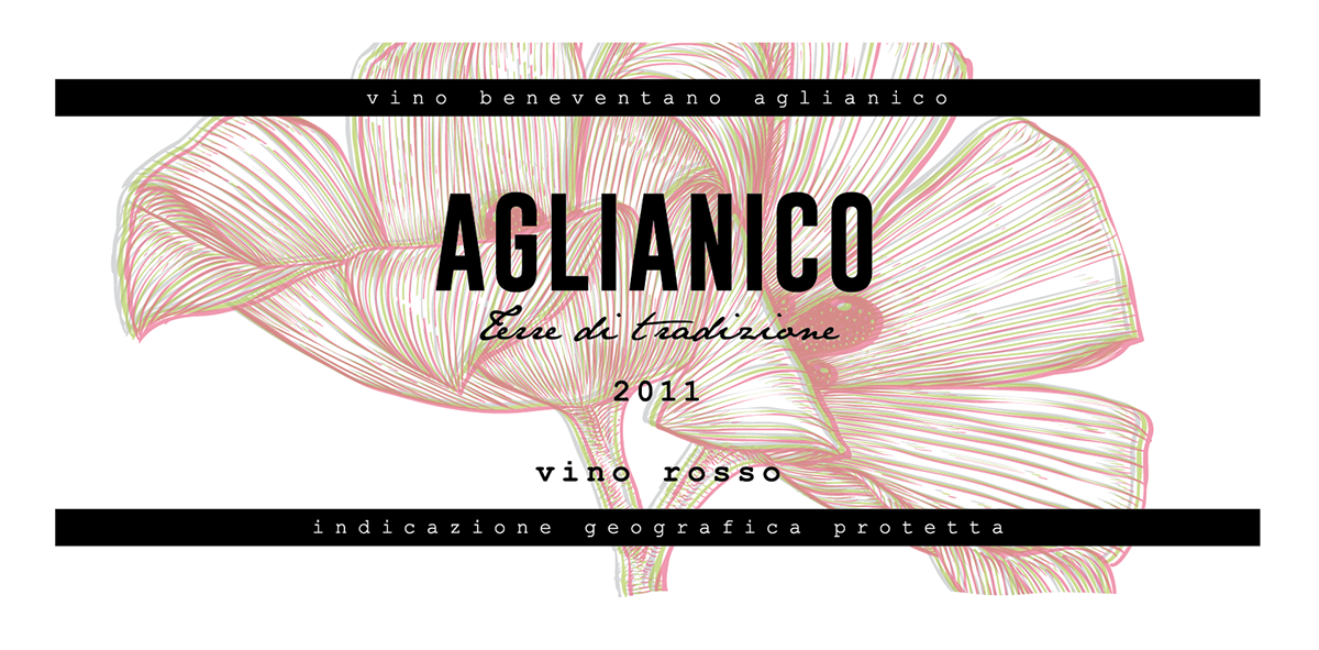 Enology wine Label falanghina aglianico greco colors print Mockup etichetta