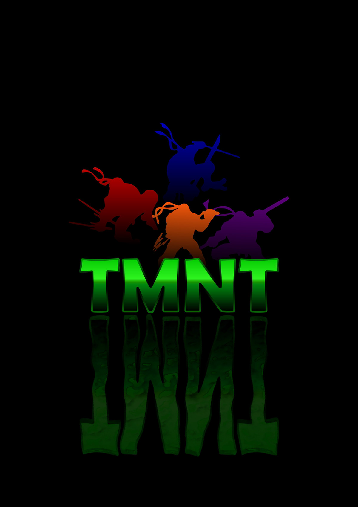 vector chrome typography   gradient simple TMNT Ninja Turtles Donatello raphael Michelangelo