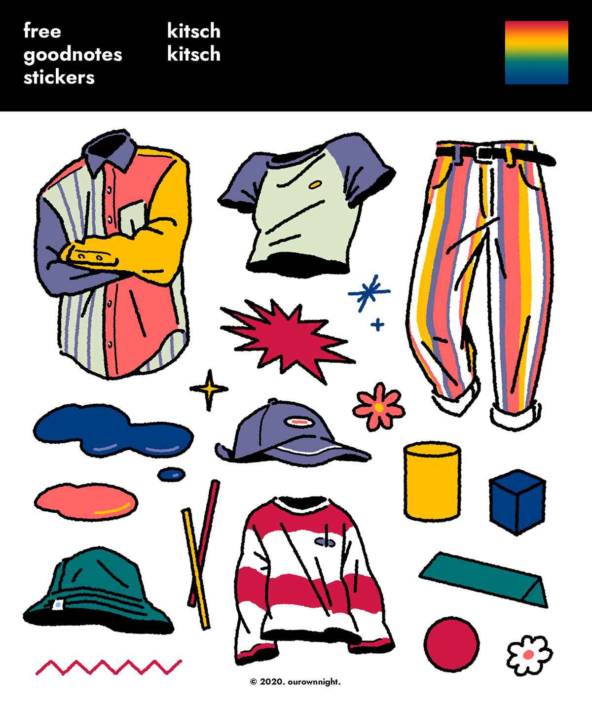 Character design goodnotes graphic design  illust ILLUSTRATION  kitsch Retro stickers vintage
