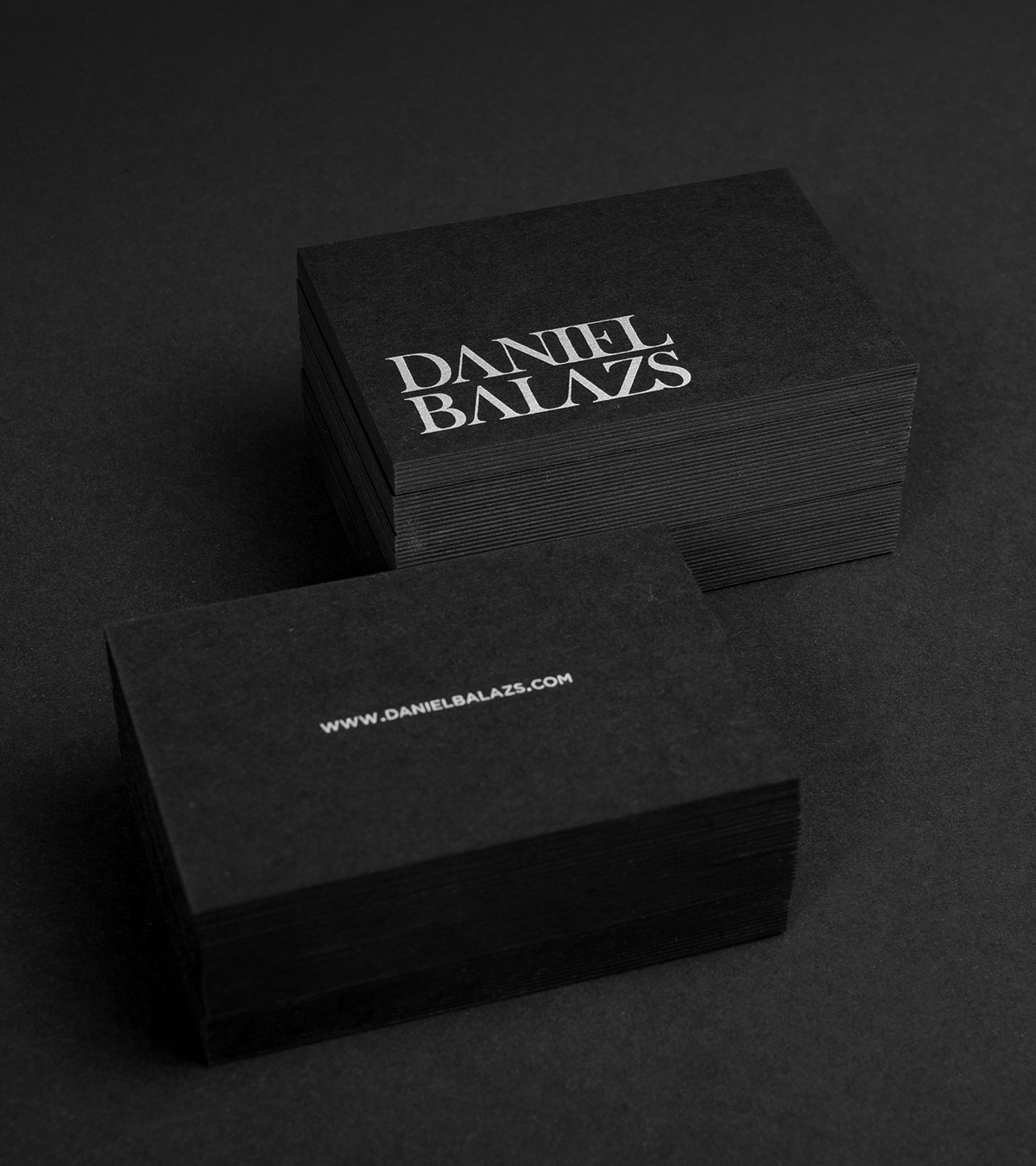 logo daniel balazs self Promotion business card business card black uncoated dark paper clean minimal