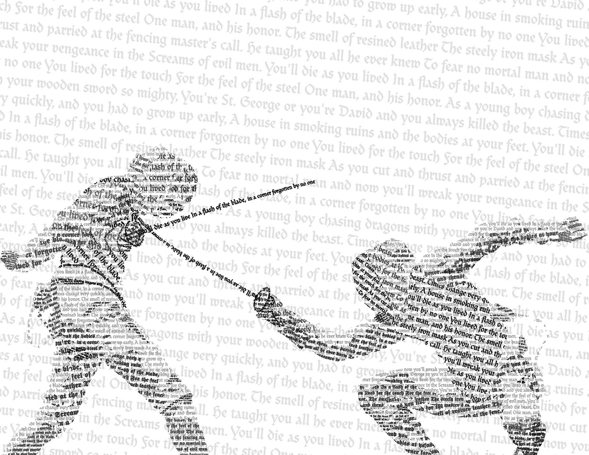 fencing fencers text word drawn illustrated