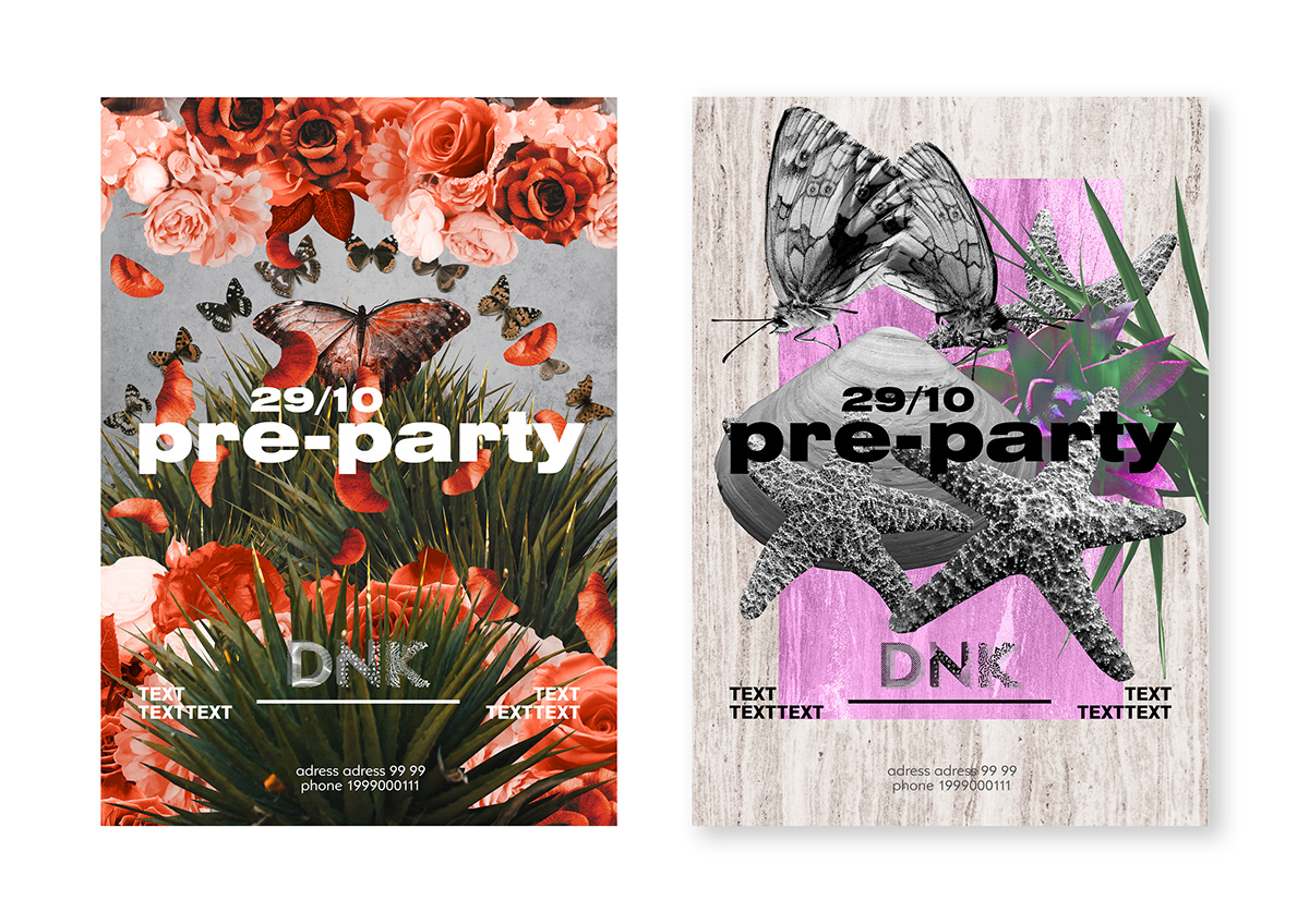 branding  poster design night club animal DNA pattern art motion design lips