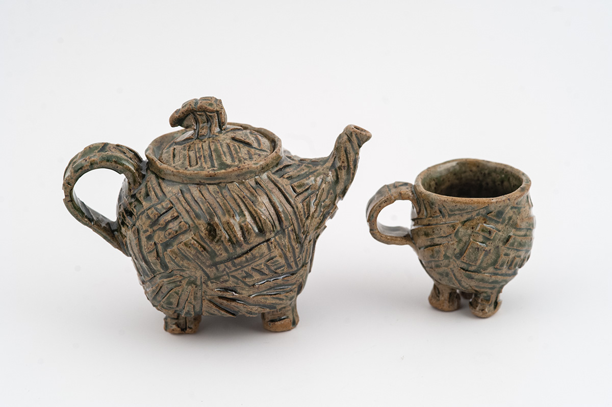 Pottery pitcher teapot TEA SET glaze functional art Form surface ceramics 